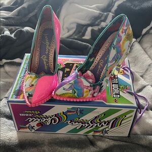 Irregular Choice Vibrant Pink and Multicolor Heels
